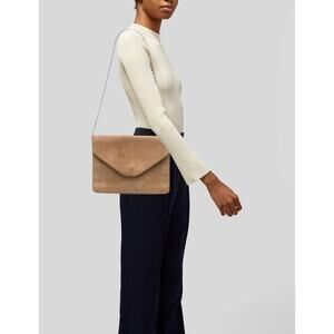 B51 A.P.C. Suede Leather‎ Envelope Clutch Shoulder Bag Chain Minimalist Chic